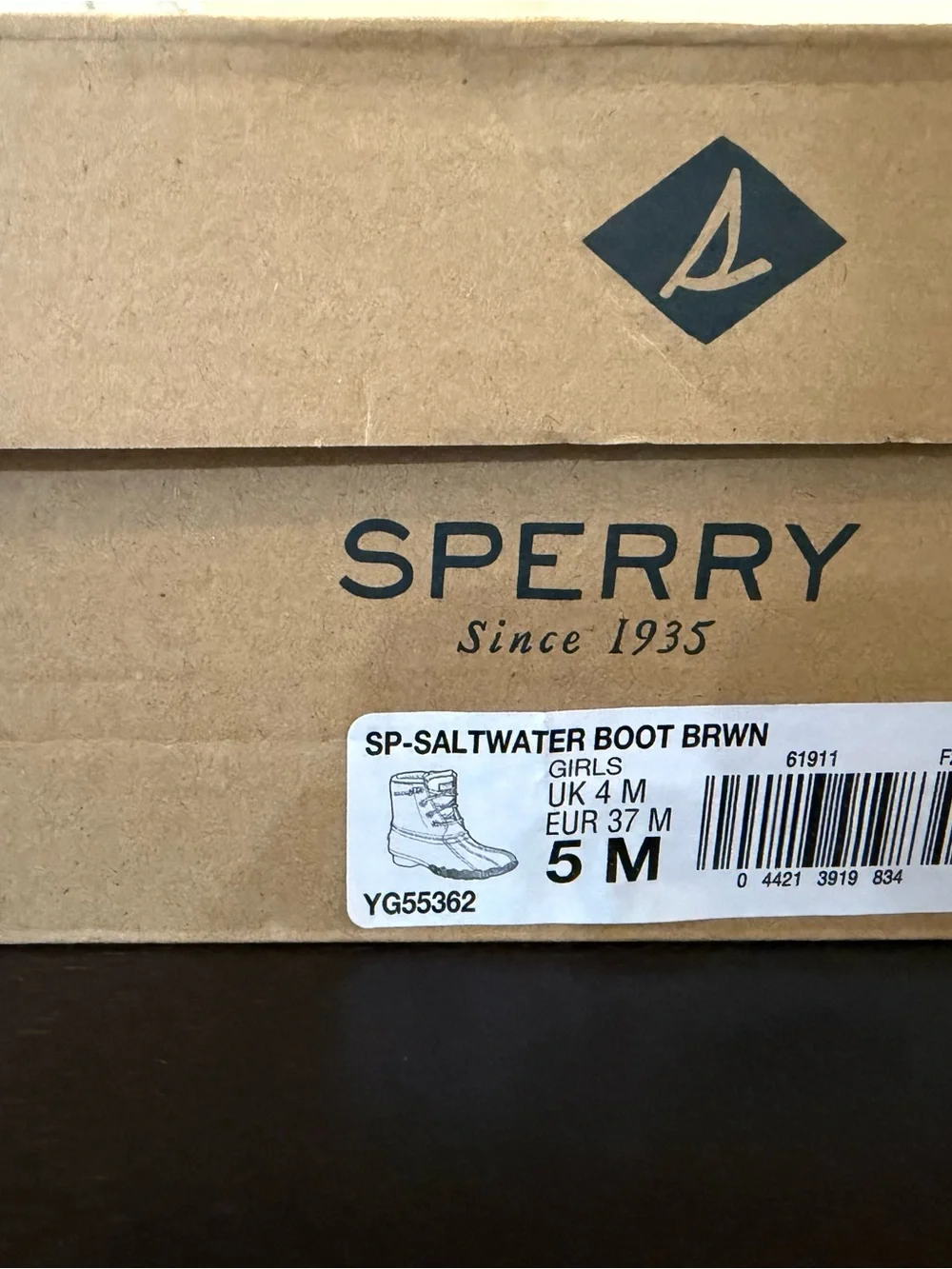 Sperry Two-Tone Brown and Black Duck Boots NWT
